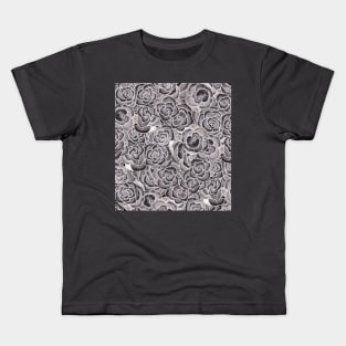 Black & White Floral. Kids T-Shirt